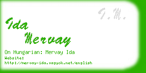 ida mervay business card